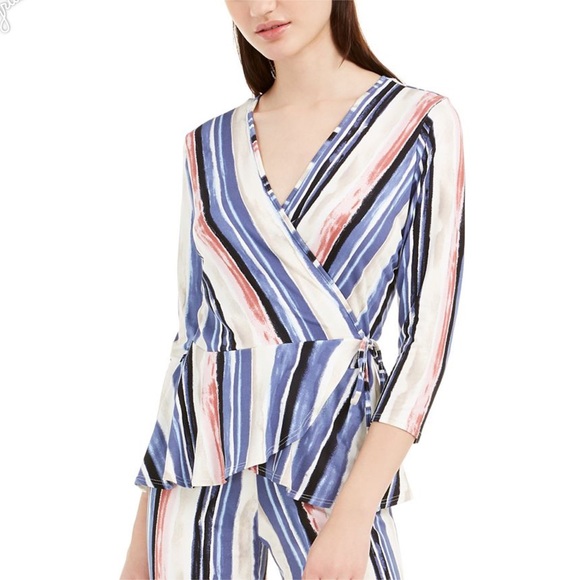 BCX Watercolor Wrap Blouse NWT Size XL - Picture 2 of 9